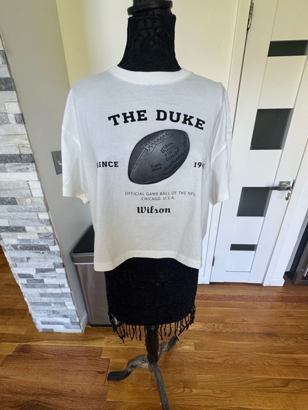 Wilson White Logo crop shirt Sleeve Tee